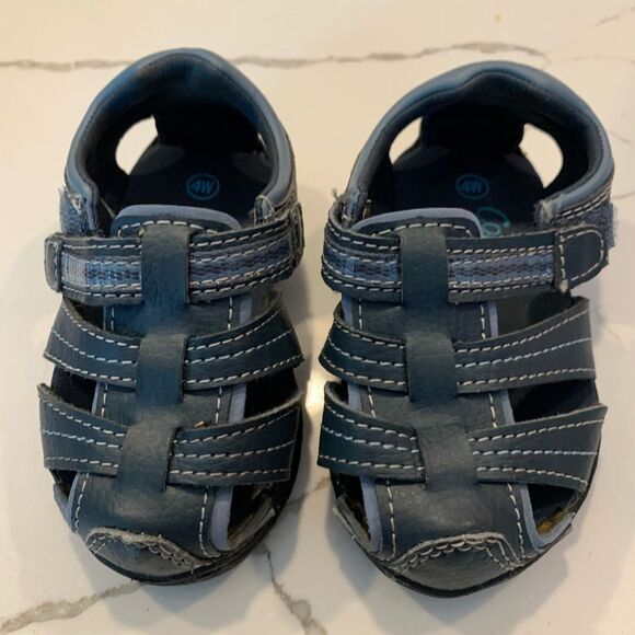 Sesame Street | Vintage COOKIE MONSTER Boys Sandals Shoes Navy Blue - Picture 1 of 7